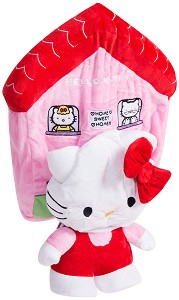 Къщaта на Hello Kitty - Плюшена играчка със звуков ефект от серията "Скришко" - играчка