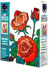Създай сам картина с цветен брокат - Рози - Творчески комплект от серията "Glossy Fresco" - творчески комплект