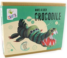 Направи си сам - Крокодил от чорап - Творчески комплект от серията: "Crafts" - творчески комплект