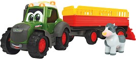 Трактор с ремарке за превоз на животни - Детски комплект за игра със светлинни и звукови ефекти : От серията "Happy Series" - играчка