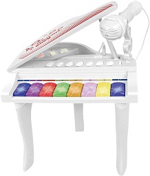 Електронно пиано с 8 клавиша - Детски музикален инструмент с микрофон - играчка