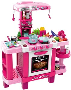 Детска кухня - Детски комплект за игра с аксесоари, светлинни и звукови ефекти - играчка