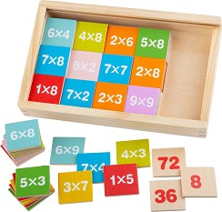 Таблицата за умножение - Детски дървен образователен комплект - играчка