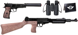 Тайни служби - Комплект пушка и пистолет за капси, бинокъл и паспорт - 