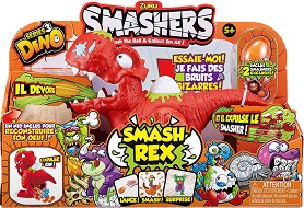 Хищен динозавър Рекс - Детска играчка със звукови ефекти от серията "Dino Smashers" - играчка