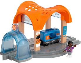 Влакова гара - Детски комплект за игра от серията "Brio: Аксесоари" - играчка