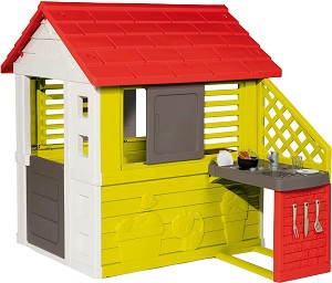 Сглобяема къща с кухня с аксесоари за игра Smoby - Nature House - продукт