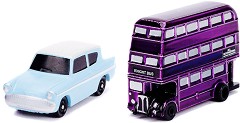1959 Ford Anglia and The Knight Bus - 2 метални колички с мащаб 1:65 от серията "Хари Потър" - играчка