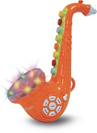 Мини саксофон с 8 клавиша - Детски музикален инструмент със светлинни ефекти - играчка