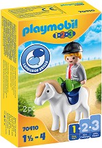 Фигурка - Playmobil Момче с пони - От серията "1.2.3" - фигури