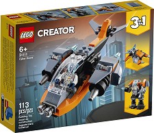 LEGO: Creator - Кибер дрон 3 в 1 - Детски конструктор от серията "LEGO Creator" - играчка