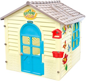 Детска сглобяема къща с дъска за рисуване - С размери 125 / 120.5 / 122 cm - играчка