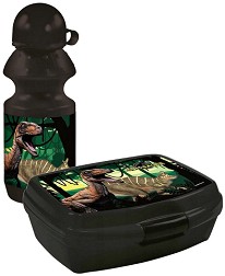 Бутилка и кутия за храна Derform - От серията Dinosaurs - играчка