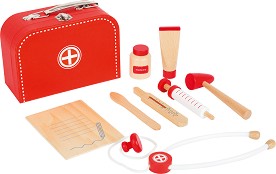 Докторско куфарче - Детски дървено комплект за игра с аксесоари от серията "Role Play" - играчка