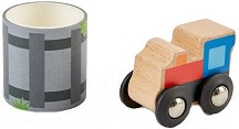 Пистова лента - Комплект с дървено влакче за игра  - играчка