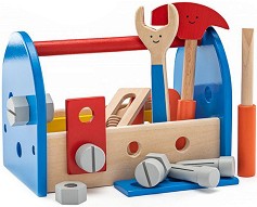 Веселият майстор - Детски дървен комплект за игра - играчка
