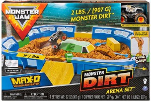 Състезателна арена Spin Master Monster Dirt - Комплект с кинетичен пясък и метална количка - играчка