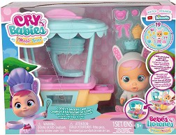 Cry Babies: Magic Tears - Сладкарската количка на Кони - Плачеща мини кукла бебе с аксесоари - играчка