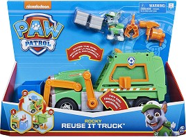 Боклукчийският камион на Роки - Детски комплект за игра с фигурки от серията "Пес патрул" - играчка