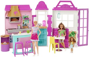 Ресторанта на Барби - Детски комплект за игра с аксесоари от серията "Barbie" - играчка