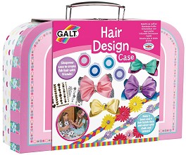 Куфарче за прически Galt Hair Design - Детски тебешири за коса, панделки, шноли и аксесоари - играчка
