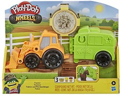Трактор с ремарке - Творчески комплект с моделин от серията "Play-Doh:Wheels" - творчески комплект