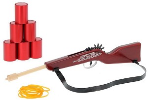 Детска дървена пушка с ластик Vilac - С 6 мишени - играчка