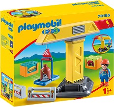 Детски конструктор - Playmobil Строителен кран - От серията "1.2.3" - играчка