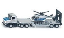 Метален камион с ремарке и хеликоптер Siku Police - От серията Super: Police - играчка