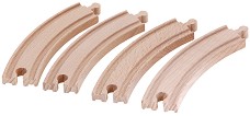 Дървени релси - Комплект от 4 броя - играчка