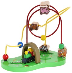 Дървен лабиринт Woodyland - Веселото влакче - играчка