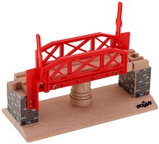 Въртящ се железопътен мост - Дървена играчка - играчка