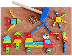 Дървен конструктор - Превозните средства - играчка