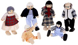 Семейство дървени кукли - Фермери - Комплект от 6 броя - играчка