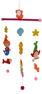 Русалки - Дървена декорация за детска стая - играчка