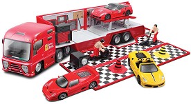 Камион и количка Bburago - В комплект с фигурки от серията Ferrari Race & Play - играчка