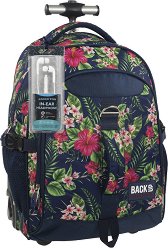 Ученическа раница с колелца - Back Up: K 12 - Комплект със слушалки - раница